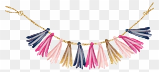#watercolor #tassle #garland #banner #pennant #flags - Transparent Background Pink Pennant Banner Clipart - Png Download
