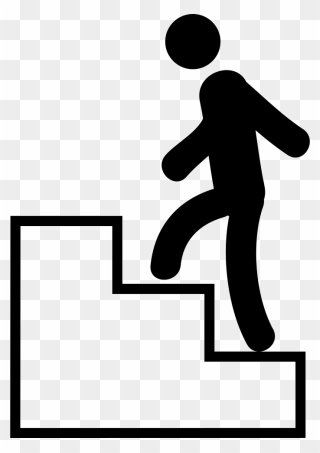 Man Climbing Stairs - Man Climbing Stairs Icon Clipart