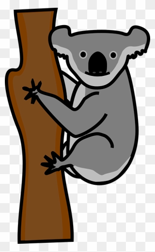 Tree Climbing Clipart Svg Free Download Transparent - Koala Bear Clipart Black And White - Png Download