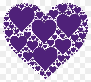Purple Heart Svg Clip Arts - Hearts In Heart Magenta - Png Download