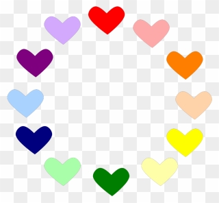 Transparent Rainbow Hearts Clipart