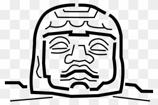 Boulder Vector Illustration - Olmec Colossal Heads Drawing Clipart