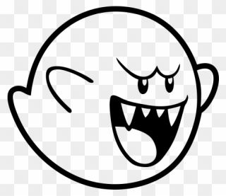 Pegatina Fantasma Boo Mario - Mario Boo Black And White Clipart