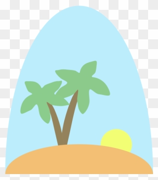 Sea Landscape Vector Graphics - Simple Island Clip Art - Png Download