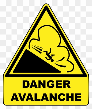 Dangerous Winter Hikes In Alaska - Avalanche Warning Sign Clipart