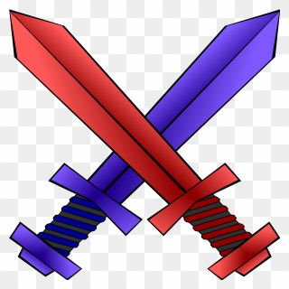 Red And Blue Swords Clipart