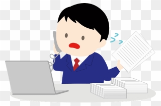 Business Man Busy Clipart - Cartoon - Png Download