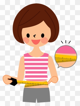 Woman Tape Measure Waist Clipart - お腹 が 痛い 薬 イラスト - Png Download