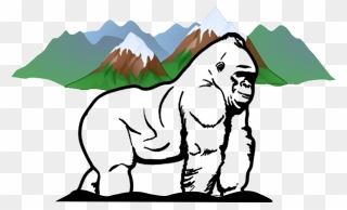 Mountain Gorilla Coloring Page Clipart
