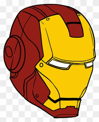 Ironman Clipart Face, Ironman Face Transparent Free - Cartoon Iron Man Art Easy - Png Download