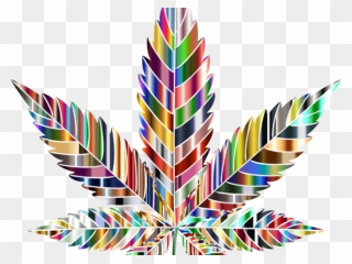 Drug Free Clipart - Trippy Cannabis Leaf Png Transparent Png