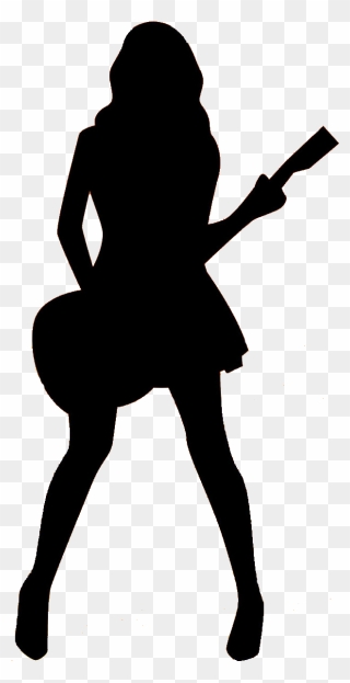 Co - Female Rock Star Silhouette Clipart