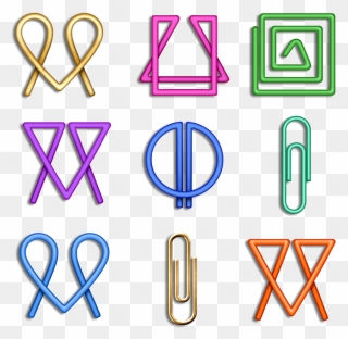 Paper Clips Office Clip Binder Business Colorful- - Paper Clip Logo Png Colorful Transparent Png