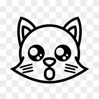 White Clipart Stock Photography Royalty-free Drawing - Cat Emoji Black And White - Png Download