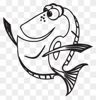 Coloring Book Finding Nemo Drawing Line Art - Dory Finding Nemo Black And White Clipart