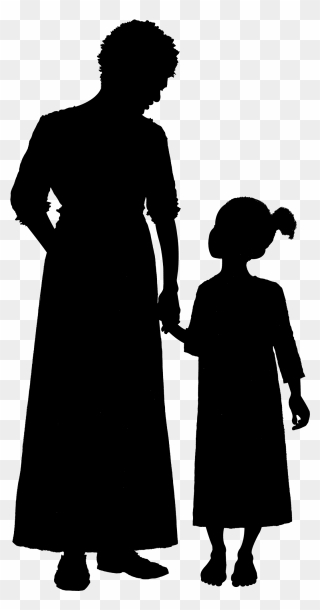 Slaves Drawing Depiction - Grandmother And Child Silhouette Clipart