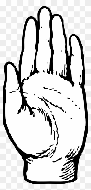 Hand Print Clipart - Left Hand Clipart Black And White - Png Download