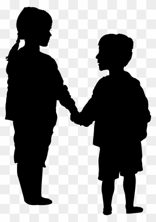 Couple Holding Hands Silhouette Clipart