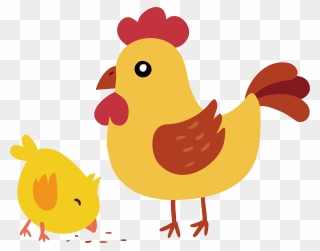 Big And Small Chicken Clipart