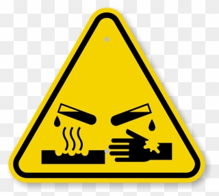 Caution Triangle Symbol - Corrosive Warning Sign Clipart