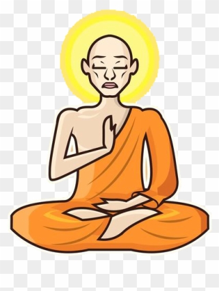 Meditation Monk Clip Art - Monk Transparent - Png Download
