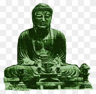 Big Green Buddha Vector Drawing - Buddha Green Clipart