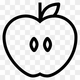 Apple Cut In Half Clipart Graphic Freeuse Icona Apple - Apple Half Clipart Black And White - Png Download