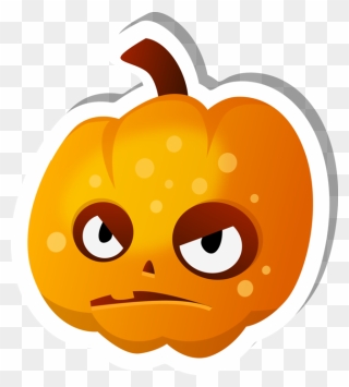 Angry Pumpkin Face Clipart Banner Black And White Download - Png Download