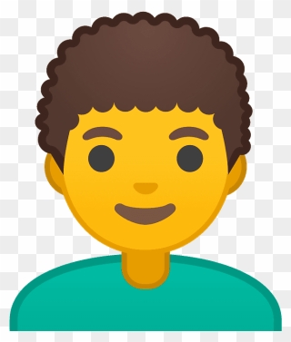 Curly Hair Emoji Clipart - Hand Up Emoji - Png Download