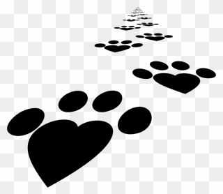 Heart Paws Walking Off Into The Distance - Clip Art - Png Download