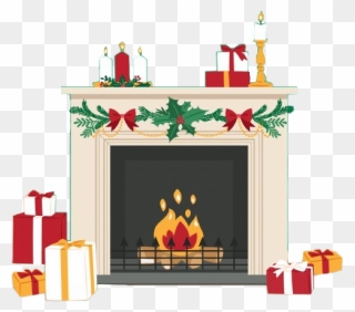 #fireplace #noel #christmas #cheminee #sapin #cadeau - Christmas Stocking Vector Fireplace Clipart