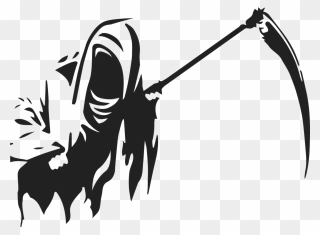 Death Logo Silhouette White - Reaper Black And White Clipart