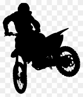 Motocross,car,motorsport - Motocross Silhouette Dirt Bike Clipart