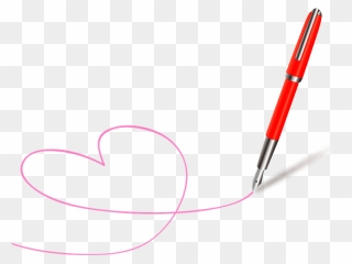 Fountain Pen Heart Clipart - Writing - Png Download