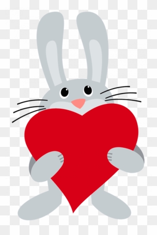 Easter Bunny With Heart Clipart
