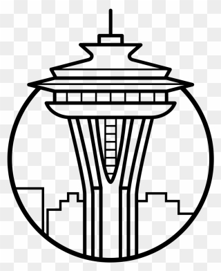 Space Needle Coloring Page - Seattle Space Needle Icon Clipart