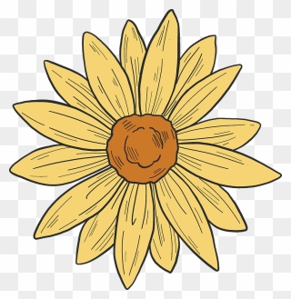 Yellow Flower Clipart - Sunflower - Png Download