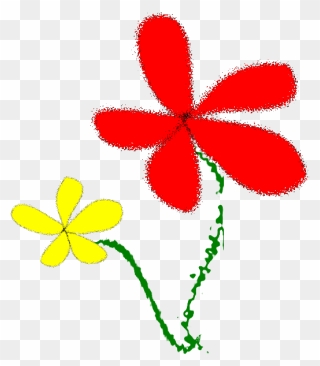 Flowers, Yellow And Red - Clip Art - Png Download