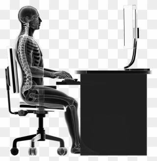 Transparent Person Sitting Back Png - Skeleton Of Person Sitting In Chair Clipart