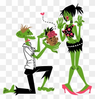 Zombieproppost - Zombies In Love Clipart