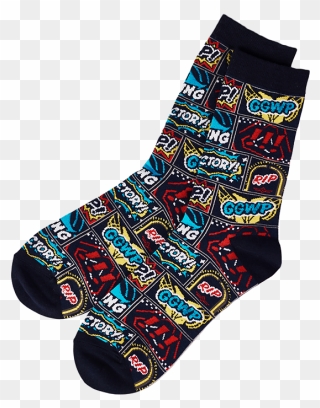 League Comic Inspired Socks - Sock Clipart