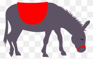 Donkey With Red Saddle Clipart - Donkey Clipart - Png Download