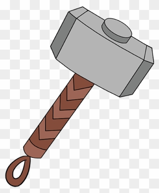 How To Draw Thor"s Hammer - Thor Hammer Drawing Easy Clipart