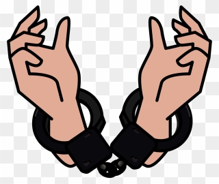 Handcuff Crime Hands Clipart - Clipart Handcuffs On Hands - Png Download