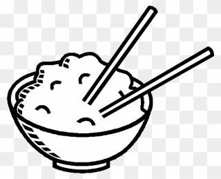 Chopsticks Chinese Food Bowl - Food Clipart Black And White - Png Download