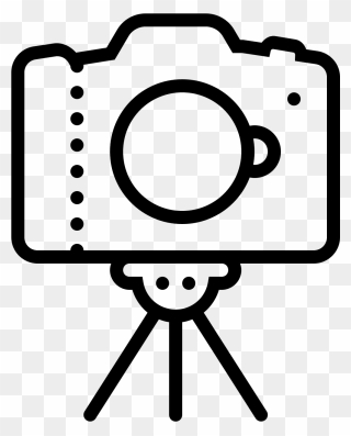 Camera On Tripod Icon - Photograph Clipart