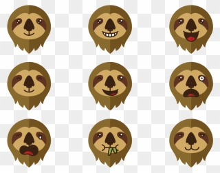 Transparent Sloth Clipart - Animal Emotion Clipart - Png Download