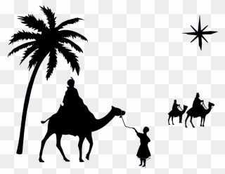 Plant,silhouette,camel - Silhouette Magi Clipart - Png Download