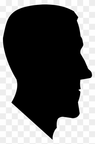 Silhouette Male Portrait Clip Art - Man Side Profile Silhouette - Png Download