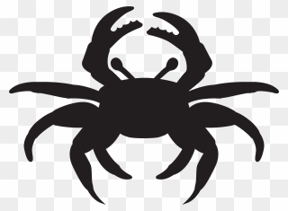 Crab Silhouette Clip Art - Silhouette Crab Clipart Black And White - Png Download